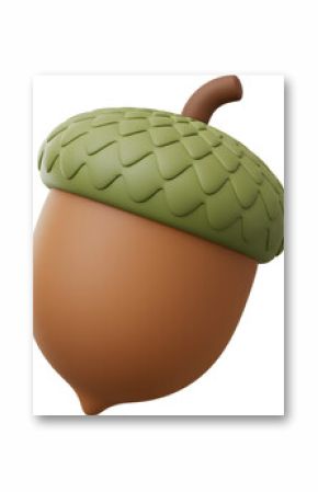  A minimalist 3D render of an acorn