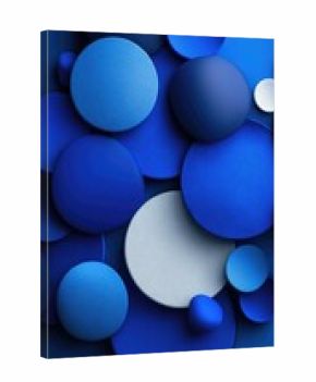 Abstract geometric shapes in shades of blue and white.  Layered circles and ovals.  Depth of field effect