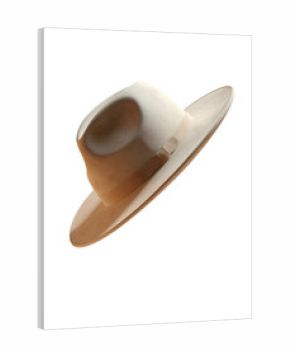 Light beige fedora hat, angled view