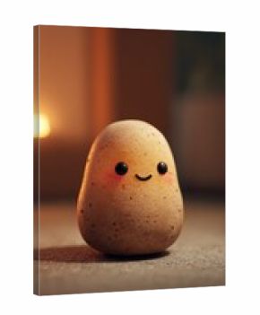 Cute potato character, warm lighting