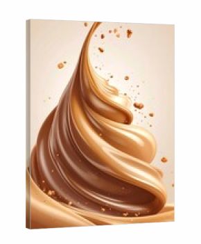 Whimsical swirl of creamy chocolate