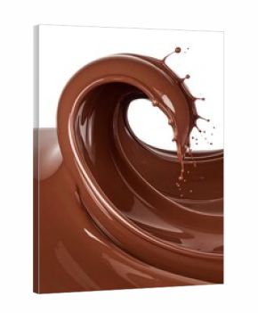 Chocolate liquid in a swirling wave shape