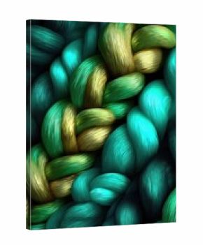 Abstract Woven Pattern In Teal And Gold