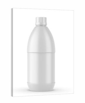 Round HDPE side handle Jerrycan for water, oil, milk and chemical storage on white background for branding and mock up design, 3d  illustration.