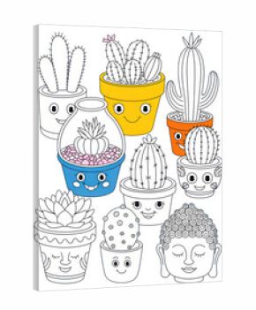 3d rendered whimsical cactus and succulent pot collection isolated on transparent background