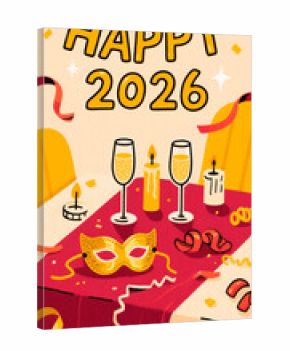 New year 2026 concept. 2026 steel sign with stopwatch. 3d Rendering