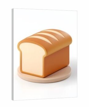 bread 3d rendering isolated on white background cartoon plastic style icon