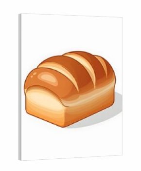 bread 3d rendering isolated on white background cartoon plastic style icon