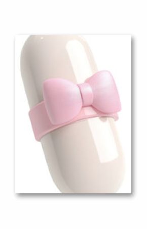 PNG 3d coquette capsule pill white pink cute.