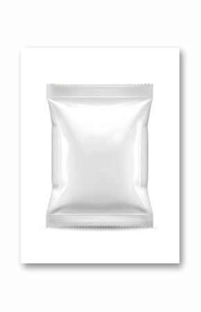 Blank silvar plastic bag. Food snack, chips packaging isolated on white beckground, use for template your design. rendering mockup template