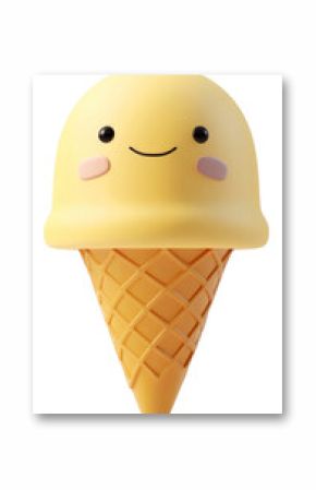 Cute smiling ice cream cone