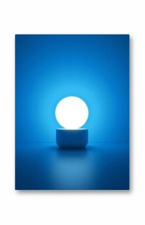 3d render abstract minimalist blue geometric background bright light round shape glowing in the dark 3d wallpaper wallpaper background abstract 3d illustration backdrop futuristic design