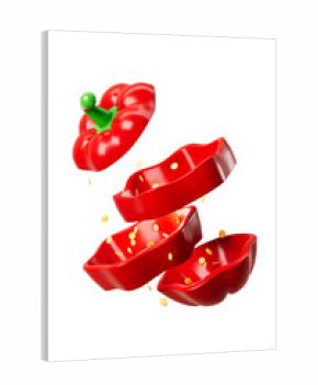 Cartoon sweet pepper, chopped bell pepper model , 3d rendering.