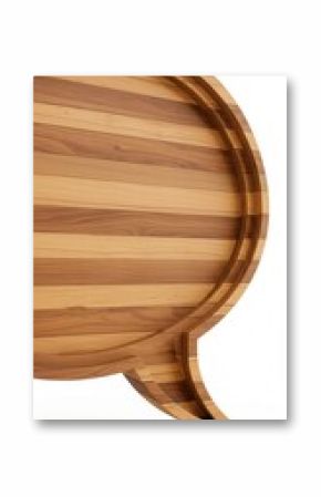 Wooden Speech Bubble: A 3D Render of a Rustic Text Box