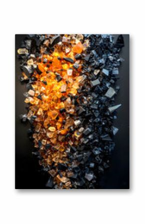 Abstract Shattered Metallic Fragments Art
