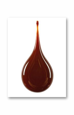 drop of melted chocolate isolated on white background.