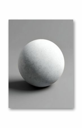 Speckled White Sphere on Grey Background