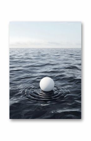 White Sphere Floating on Dark Water
