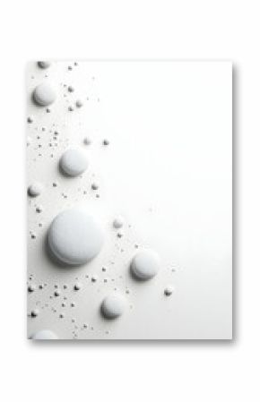 Abstract White Spheres and Dots on a Clean Background