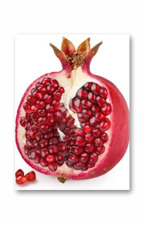 Half of pomegranate on a white background
