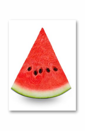Fresh watermelon slice isolated on white background.