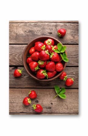 Fresh juicy strawberries with leaves. Strawberry.