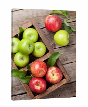 Green and red apples
