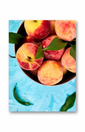 Ripe peaches in a bowl