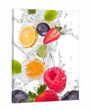 Fresh fruit in water splash