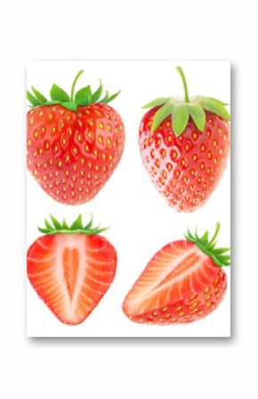 Isolated strawberries collection