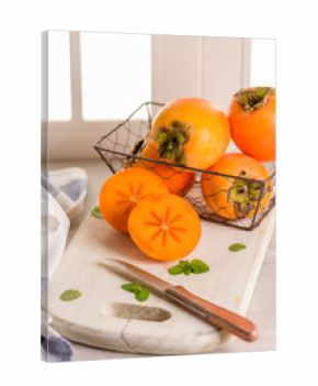 Delicious fresh persimmon fruit