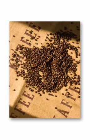 Kaffee coffee auf Leinensack