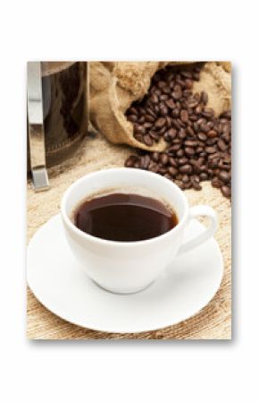Black Coffee with coffee beans