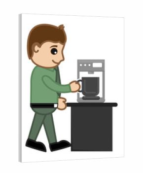 Coffee - Office Character - Vector Illustration