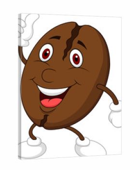 Coffee bean cartoon character