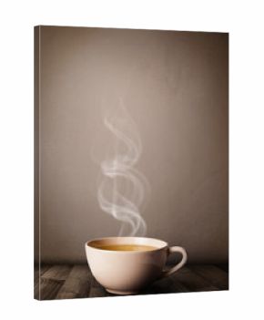 Coffee cup with abstract white steam