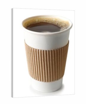 Paper cup of coffee isolated on white