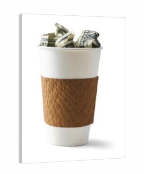 Coffee filled with cash