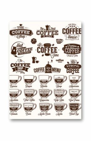 Coffee Label, logo and menu