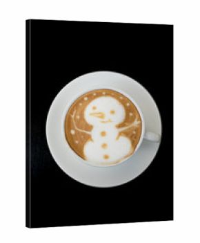 Snowman Latte Art Coffee