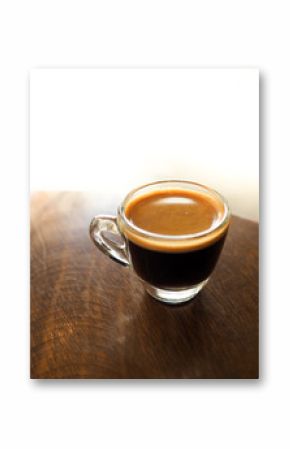 Cup of hot espresso coffee
