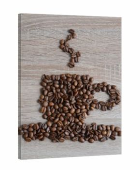 cup of coffee from coffee beans