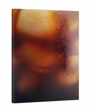 Ice cubes in coffee, close up