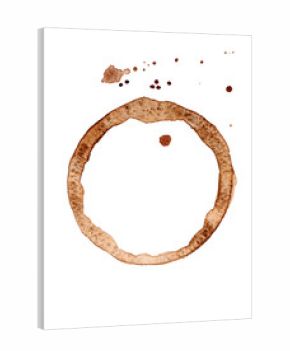 Coffee stain on white background, closeup
