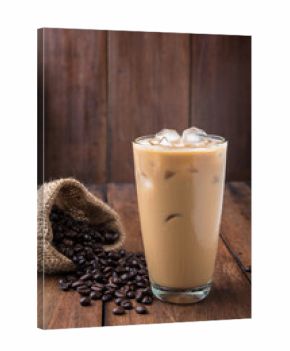 Glass Of Cold Coffee On Wood