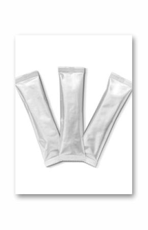 blank packaging coffee stick pouch isolated on white background