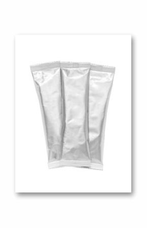blank packaging aluminum foil coffee stick pouch isolated on white background