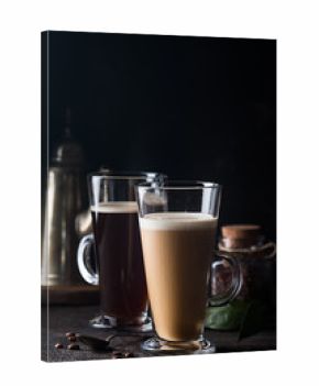 Glass with cold latte