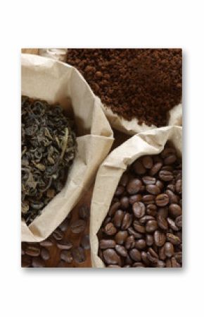 Coffee and tea in bags