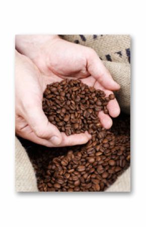 mann prüft qualität der kaffeebohnen